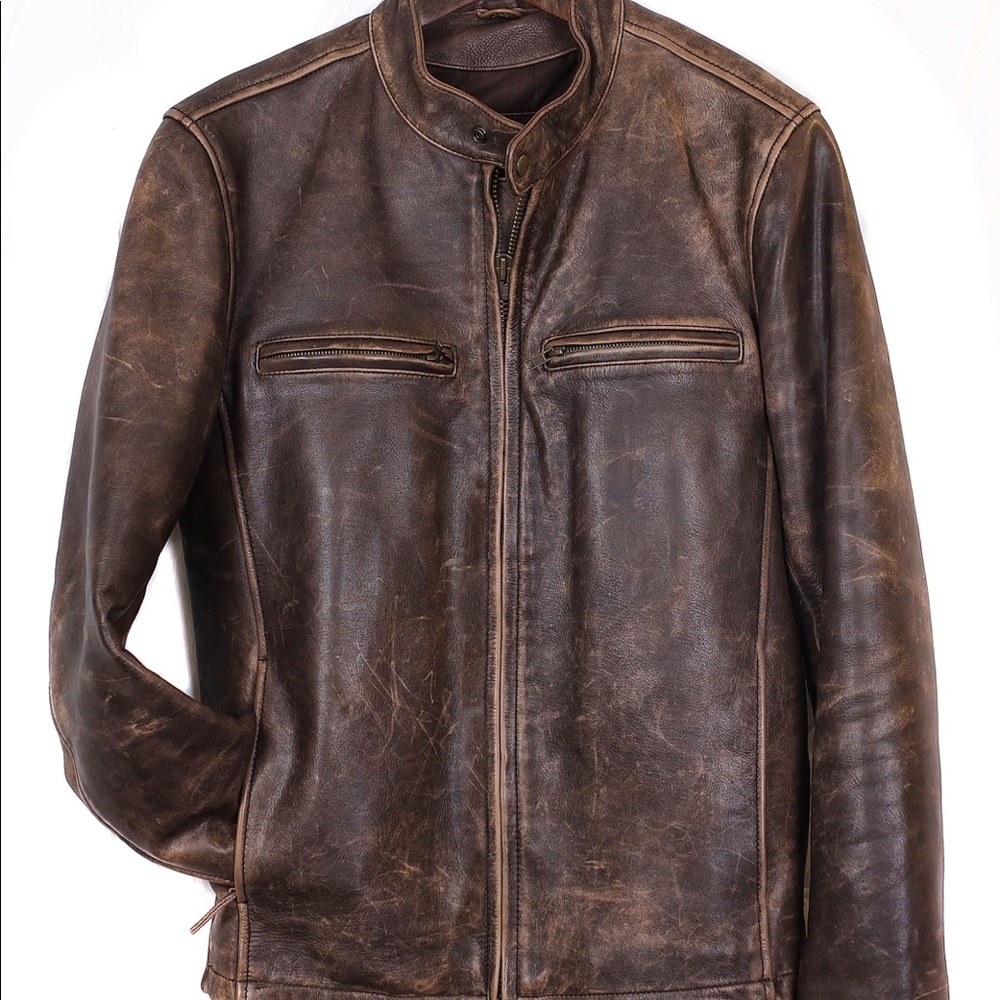 Whetblu  Med  distressed leather jacket